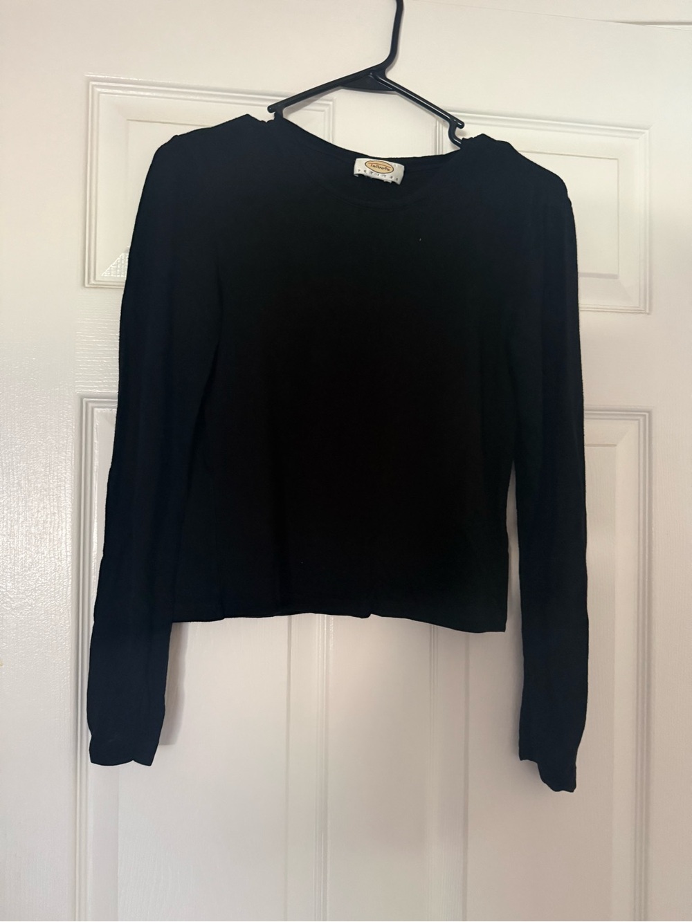 Talbots Black Long-Sleeve Crewneck Top
